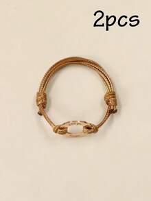 Customizable Date & Text Round Bracelet, Personalized Cord Jewelry, Couple Customized Accessory, Thoughtful Gift For Loved Ones, Anniversary, Birthday, Special Occasions, Fashionable Daily Wear - Style a - View 10