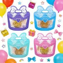 10-Piece Bow-Tied Gift Bags With Handles And Closures Creative Gift Packaging For Candies, Cookies, Snacks, And Birthday Parties
