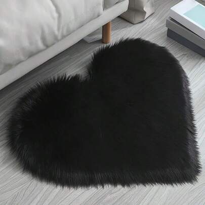 1 pieza Alfombra mullida con forma de corazón, alfombra esponjosa, alfombra decorativa, diseño de corazón, regalo del Día de San Valentín, decoración del Día de San Valentín, decoración de dormitorio, alfombra pequeña, alfombra, decoración del hogar, alfombra de sala de estar, alfombra de dormitorio, decoración del hogar de sala de estar, adecuada para decoración de dormitorio y sala de estar