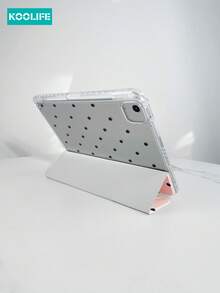 Koolife 1pc Pink Polka Dot Double-Sided Coated PC+TPU Y-Fold Tablet Protective Case, Suitable Compatible With Ipad 9.7/10.2/10.5/10.9/12.9/Pro 11 (10th Gen)/ Galaxy Tab S6/S7/S8/S9/S10/A8/A9, Protective Case Supports Multi-Angle Adjustment, Six Stand Placement Modes, Built-In Pen Slot, Transparent Back Panel, Anti-Drop Protection, Auto Wake/Sleep - Pink - View 8