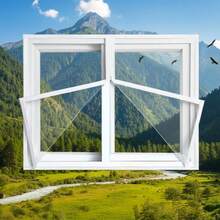 1-Pack White Window Screen With Zipper, Self-Adhesive Rectangular Mesh, Invisible & Breathable Mosquito And Insect Protection, Dustproof For Summer Home Use