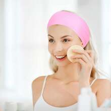 10/50/100pcs Disposable White Non-Woven Face Care Headbands, Soft & Comfortable Spa & Salon Use - Pink - View 4