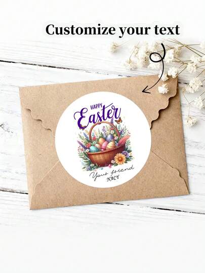 Customized 1st Birthday And Baby Shower Stickers - Personalized Name Round Labels With Pampas Grass Boho Style Bear Design, Teddy Bear Illustration, Floral Accents And Handwritten Lettering - High Gloss Paper Decorations, Suitable For Christening, Gender Reveal, Party Favors