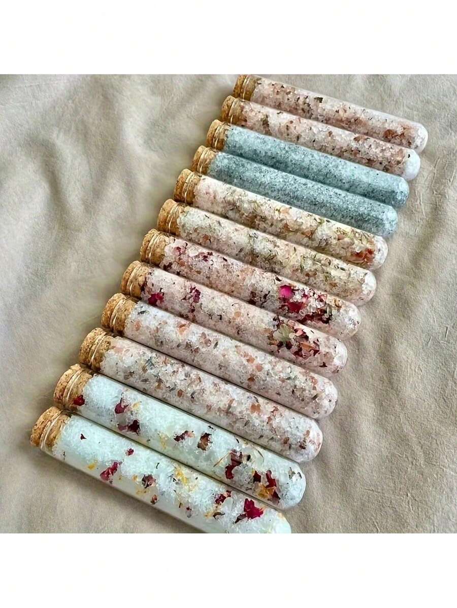 10pcs Glass Test Tubes With Corks, Suitable For Party Candy Jars, Bath Salt Bottles, Wedding Favors And Small Gifts - Clear - View 1