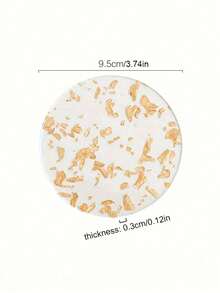 Acrylic Coasters With Gold Foil - Luxury Tea Cup Insulating Coasters - Fashionable Round Tabletop Protective Home Decor Set - Gold - View 13