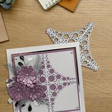 1个圆形泡沫金属切割模具，适用于DIY剪贴簿、压花、手工贺卡、礼品卡 - 銀色 - 查看 6