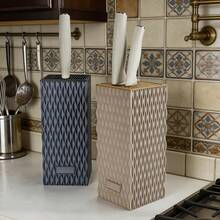 1个方形直边厨房刀架，刀具收纳座整理器台面刀架 - 彩色 - 查看 5