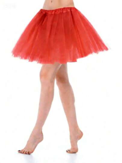 1pc Adult Tutu Skirt, 40cm Length, Sheer Mesh Princess Puff Skirt, Cosplay, Birthday Party, Role Play Costume Tulle Skirt