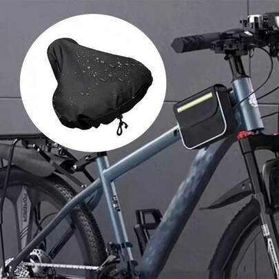 Bicycle Saddle Rain Cover With Drawstring, Waterproof Sunshade Mountain Bike Road Bike Universal Seat Cushion Dust Cover
