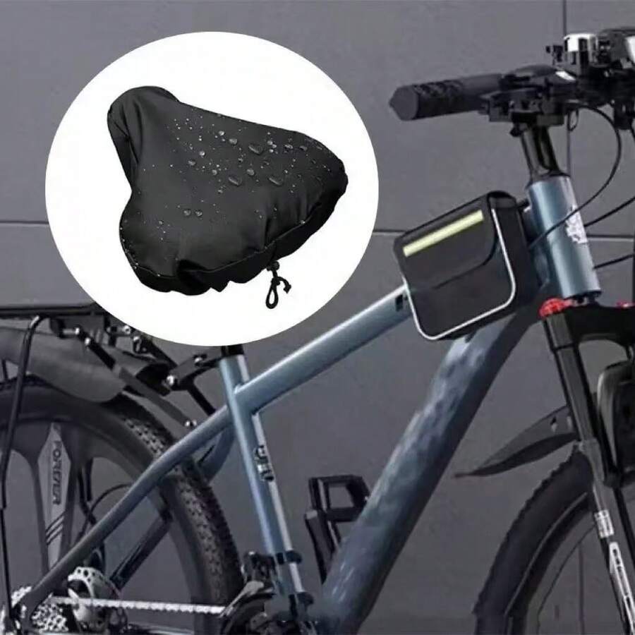 Bicycle Saddle Rain Cover With Drawstring, Waterproof Sunshade Mountain Bike Road Bike Universal Seat Cushion Dust Cover