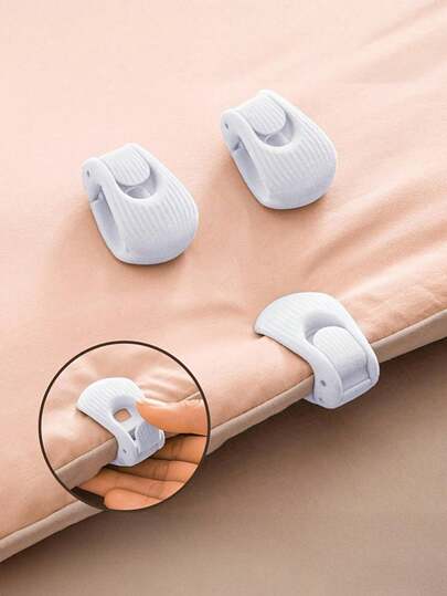 4pcs Bed Sheet Clips - Heavy Duty Shell Clips Bed Sheet Fasteners, Non-Slip Mattress Grip Fits Thick Mattress, Home Hotel Bedding Clips