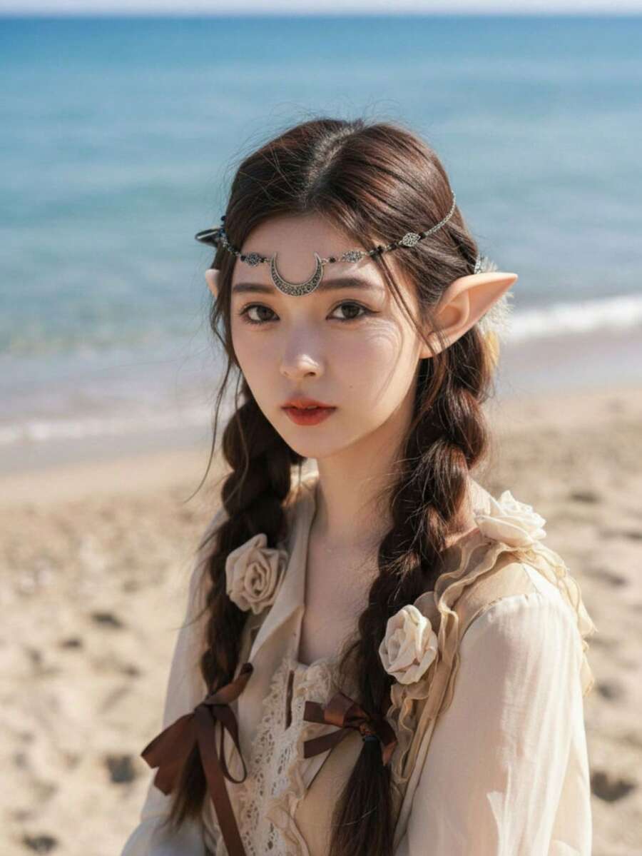 Ramadan Crescent Moon Headband + Fairy Ears - Multicolor - View 1