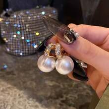 1 Pair Fashionable & Sweet Pearl Personalized Earrings For Women - White - View 7