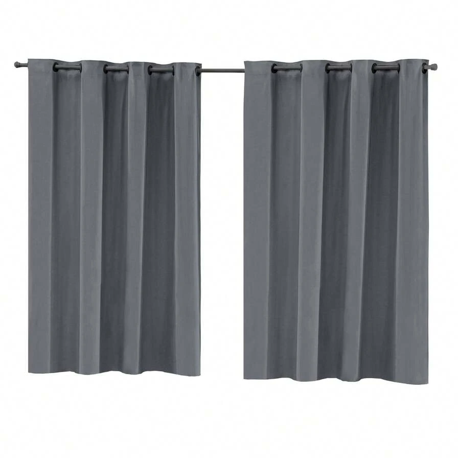 Cortina 2,80x1,60 Blackout Corta Luz Para Quarto E Sala - Cinza - Visão 1