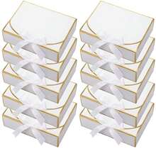 10pcs White & Gold Edged Gift Boxes, 10.6 X 7.8 X 3.1 Inches (27 X 20 X 8 Cm)With Ribbon, Bridesmaid Proposal Boxes, Kraft Paper Boxes, Suitable For Weddings, Packaging, Gifts, Birthdays, Cupcakes, Crafts, Christmas Gifts, Bachelorette Parties, Bridal Showers, Birthday Parties, Bridesmaid Proposal Gifts, Wedding Decor, Bridal Shower Favors - White With Gold Border - View 12
