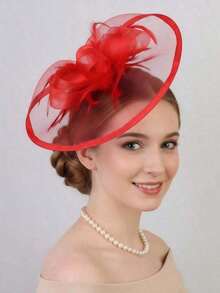 1Pc Ffascinators Hats Women Fancy Tea Party Hats Elegant 1950s Derby Hats Hair Clip Bride Wedding Party Headband Flower 1920s Headpiece Horse Race Vintage Fedora Beret Hats 50s Outfit Hats Black Funeral 1940s Dresses Victorian Hat Pillbox Hats Accessories Women Girl Birthday Mother's Day Halloween - 黑色 - 查看 11