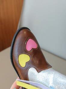 1 par de botas altas para niñas, botas de piel sintética con diseño de flecos, adecuadas para otoño/invierno - Marrón - Ver 8