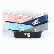 1 Peça Tigela de Aço Inoxidável Colorida para Animais de Estimação, Tigela de Água para Cães com Base Quadrada Plana e Espessada com Base de Borracha Antiderrapante, Adequada para Gatos e Cães Pequenos Beberem e Comerem Ração - 3,5L - Visão 2