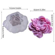 Khuôn silicon 3D tự làm nến thơm hình hoa mẫu đơn, hoa hồng và hoa mao lương, khuôn trang trí bằng thạch cao, khuôn quà tặng thủ công, khuôn trang trí nhà cửa. - trắng - Xem 8