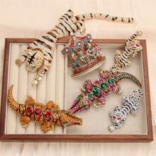 Baroque Heavy Industry Luxury Vintage Crocodile Carousel Tiger Animal Design Men's And Women's Brooch Pin Jewelry Accessories - phong cách 1 - Xem 7