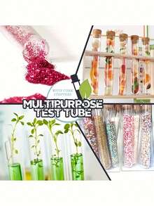 10pcs Glass Test Tubes With Corks, Suitable For Party Candy Jars, Bath Salt Bottles, Wedding Favors And Small Gifts - Clear - View 5