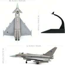 1/100 Scale Eurofighter Typhoon German Jet Die-Cast Model - Display/Collection Gift - Light Grey - View 3