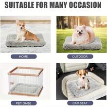 1pc Versatile Cat/Dog Bed, 2-In-1 Pet Nest & Cushion, Warm & Cozy Plush Rectangular Cat/Dog Blanket For Winter - Grey - View 5