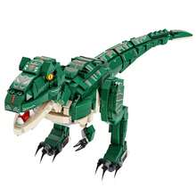 Miniature Brick Dinosaur Building Kit - Tyrannosaurus And Mosasaurus, Educational Jurassic Model - Mosasaurus - View 5