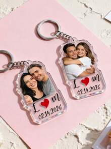 Personalized Couple Photo Acrylic Keychain, Custom Picture Keyring, Romantic Gift For Boyfriend Girlfriend, Anniversary Valentine Keepsake,Anniversary Gift, Birthday Gift. - Multicolor - View 11