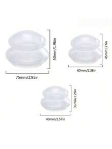High Transparency Silicone Massage Cupping Set, For Skin Care And Manual Back Massage - Multicolor - View 7