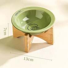 Ceramic Dog And Cat Bowl With Wooden Stand, Food And Water Bowl Non-Spill For Cats Dogs, Whisker Friendly And Dishwasher - 170ml - View 12