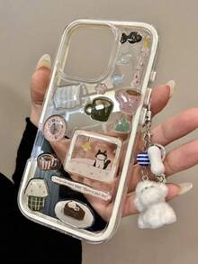 IREH DIY Cute Funny Snowman Tree Illustration Transparent Phone Case Compatible With IPhone 17 ProMax 17Pro 17 Air 17 16 ProMax 15 14 13 12 11 Pro Max Clear Lovely Shockproof Cover - 小貓貼紙 - 查看 8