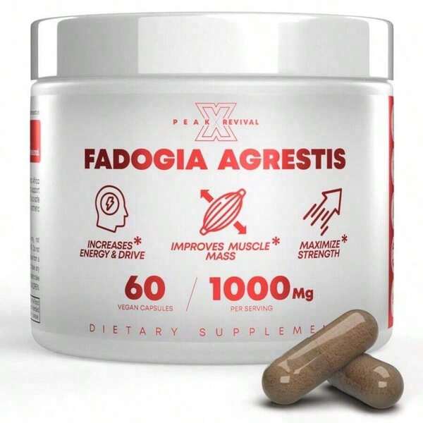 Revivir el pico-X Fadogia Agrestis 1000mg | Potenciador natural de testosterona para hombres | Apoyo al crecimiento muscular y la energía (60 cápsulas veganas)