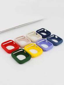 Étui de protection compatible avec Apple Watch 38/40/41/42/44/45/46/49 mm, en silicone souple et flexible, fin et léger, avec protection creuse pour Apple Watch Series Ultra/SE/11/10/9/8/7/6/5/4/3/2/1, accessoires d'étui de montre intelligent, rouge - Rouge creux - Voir 8