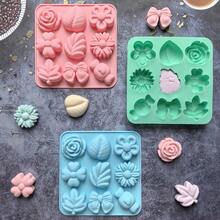 1 Pack Flower Silicone Mold Daisy Flower Chocolate Molds Silicone Rose Floral Leaf Bow Shape Cake Pop Mold Ice Cube Candy Baking Molds For Soap Jello Pudding Desserts Making - Dusty Pink - View 6