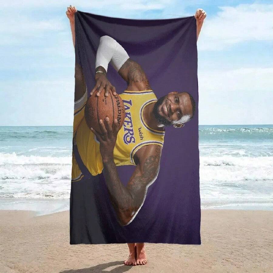 Basketball  James-LJ Towel Bath Towel Pattern Beach Towel Quick Drying And Absorbent Pure Cotton Basically Never Fade.Jpg - trắng - Xem 1