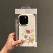 Fresh and fashionable TPU lychee patterned phone case suitable for  17/17 AIR/17 Pro/17 Pro Max/16/16E/16 Pro/16 Plus/16 Pro Max/15/15 Pro/15 Plus/15 Pro Max/14/14 Plus/14 Pro/14 Pro Max/13/13 Pro/13 Pro Max/12/12 Pro/12 Pro Max/11/11Pro/11Proamx/XR/X/Xs/XsMax, Multi colored anti fall protective cover, large frame with breathable hole buttons, innovative design; Fashionable lychee pattern, wear-resistant and stain resistant. - Blanco - Ver 2