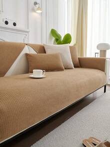 1pc Solid Color Corn Fleece Sofa Cover, Plush Granule Design Comfortable Sofa Cushion, Suitable For Single, Loveseat, 3-Seater, 4-Seater And Sectional Sofas - Multicolor - View 8