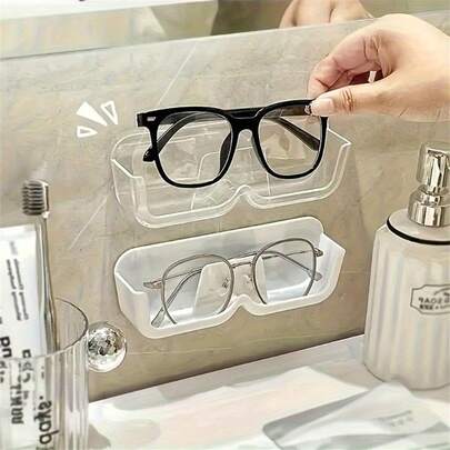 3pcs Wall Mounted Fashion Glasses Holder Rack, Suitable For Home Eyeglasses/Fashion Glasses Organizer, Home Decor, Bathroom Storage