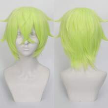 Karida 14-Inch Synthetic Fiber Cosplay Wig With Bangs, Layered Straight Hair, Unisex Cosplay Wig, High Density, Natural-Looking Cosplay Wig For Men And Women