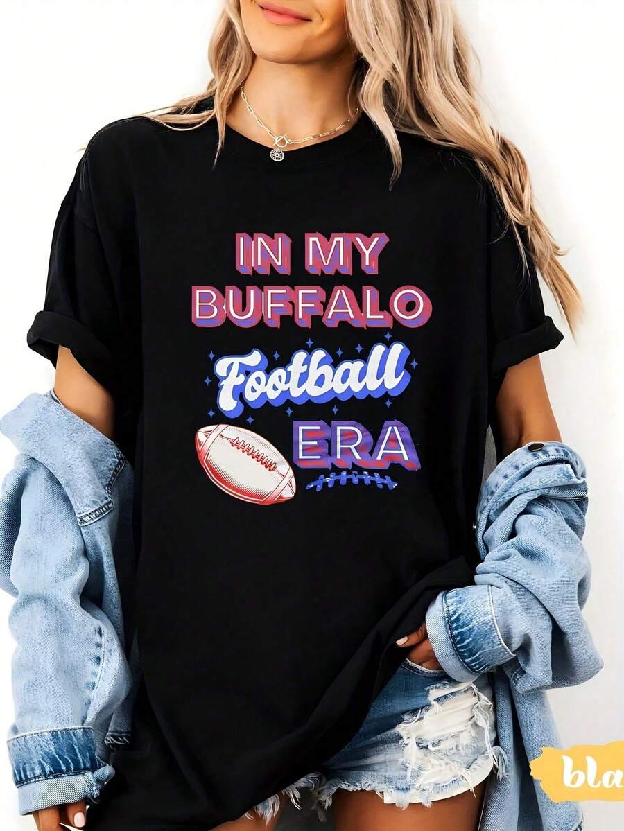 In My Buffalo Football Era - Bill Buffalo Sunday Funday Football Gear Fan Gear Wos Midweight Cotton 220G Clic Pure Cott - màu đen - Xem 1