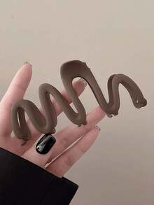 1/3件套简约纯色哑光塑料发爪夹，蛇形和波浪形，休闲配饰，女士适用，配饰，女士配饰，发饰，美发工具，卷发女士，秋季，旅行，美发工具，女士配饰 - 彩色 - 查看 11