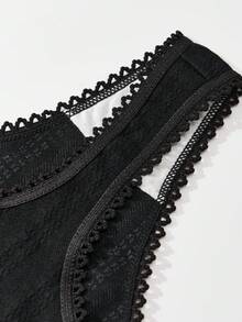 5条装女士简约可爱纯棉内裤，压花刺绣女士丁字裤 - 彩色 - 查看 7