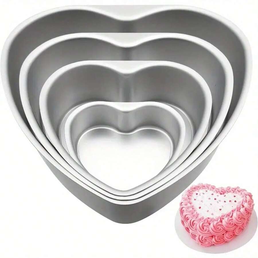 Baking Mold With Heart Shaped Anode And Active Bottom Cake Mold, Heart-Shaped Cake Tray, Non Stick Baking Tray, Bottom Detachable 8-Inch Heart-Shaped Chiffon Cheesecake Mold - Multicolor - View 1