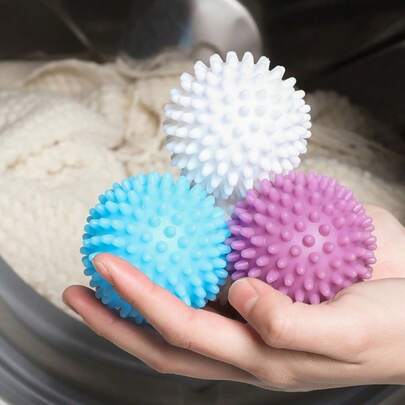 2个/4个/8个装可重复使用的神奇洗衣球，中空设计，有效摩擦衣物去除污渍，柔软厚实，经久耐用，白色/蓝色/紫色可选，增强水涡流功能，清洁更彻底，呵护衣物。