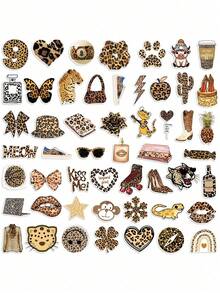 50张复古卡通豹纹美学涂鸦贴纸，复古艺术风格，防水PVC材质，适用于头盔装饰、汽车装饰、派对装饰、标签、自粘贴纸，也可用于剪贴簿、笔记本电脑、行李箱、吉他、水瓶、手机壳、办公室装饰等。 - 豹紋美學 - 查看 10