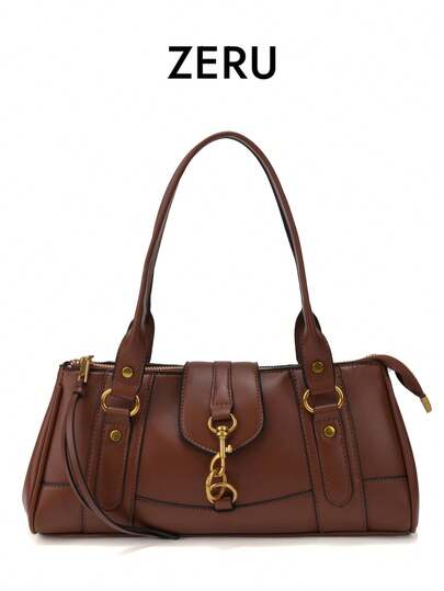 New Retro Personalized Lock Handbag, Racing Bowling Bag, Motorcycle Bag, Women's Shoulder Underarm Bag
