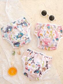 3 chiếc tã bơi cho bé, quần bơi tái sử dụng có lớp lót lưới nhanh khô, tã bơi mùa hè. - Nhiều màu - Xem 8