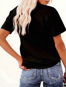 1pc Custom Bestie Photo Shirt, Bootleg Rap Tee, Personalized Gift, Personalized Gift For Valentine Day/Engagement/Wedding/Holiday/Daily Life, 100% Cotton, S-2XL - màu đen - Xem 6