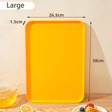 1个马卡龙色托盘，可重复使用的塑料水果/甜点盘，带支架，多功能零食盘，底部防滑，创意糖果盘，厨房装饰及用具 - 彩色 - 查看 23